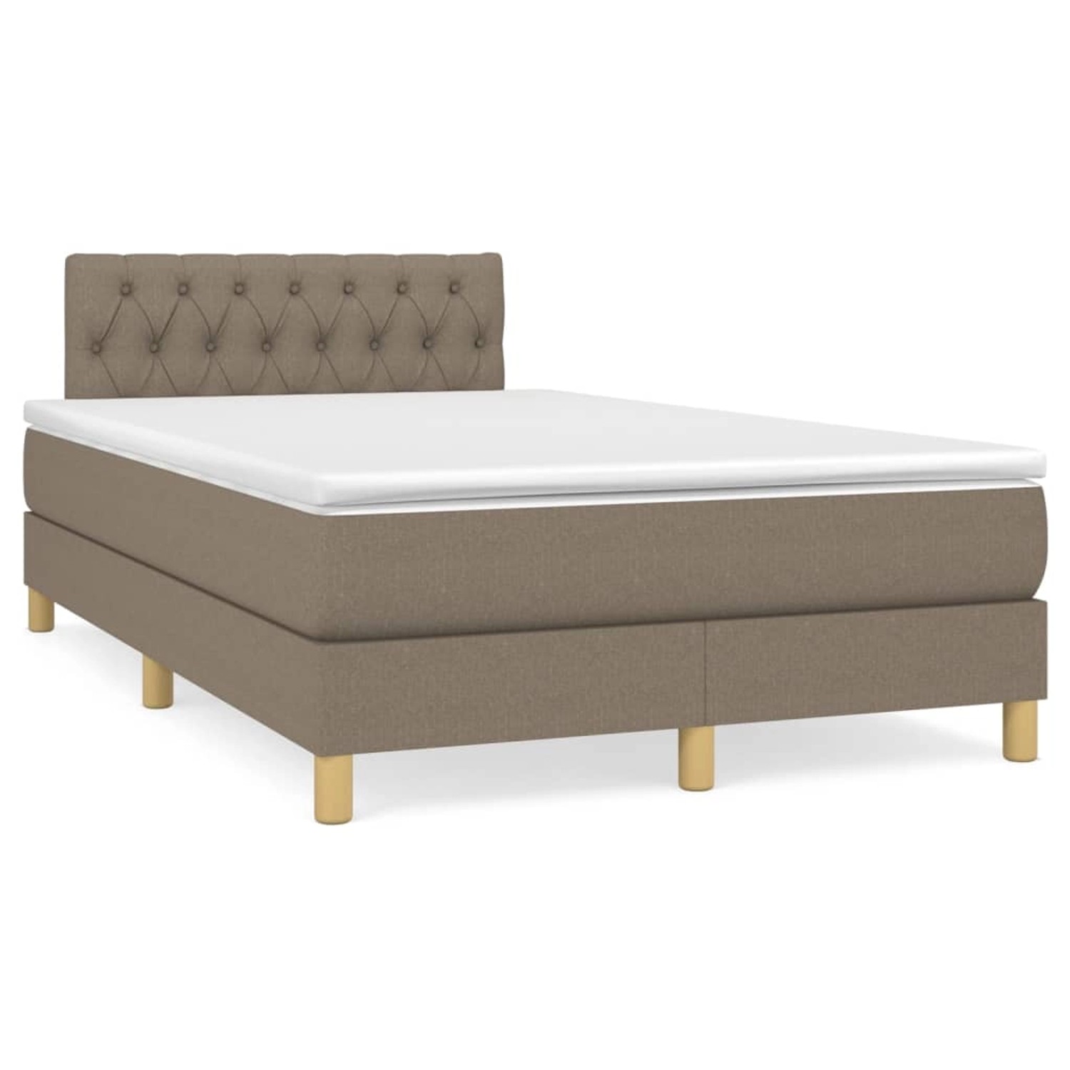 vidaXL Boxspringbett Boxspringbett mit Matratze Taupe 120x200 cm Stoff Bett günstig online kaufen