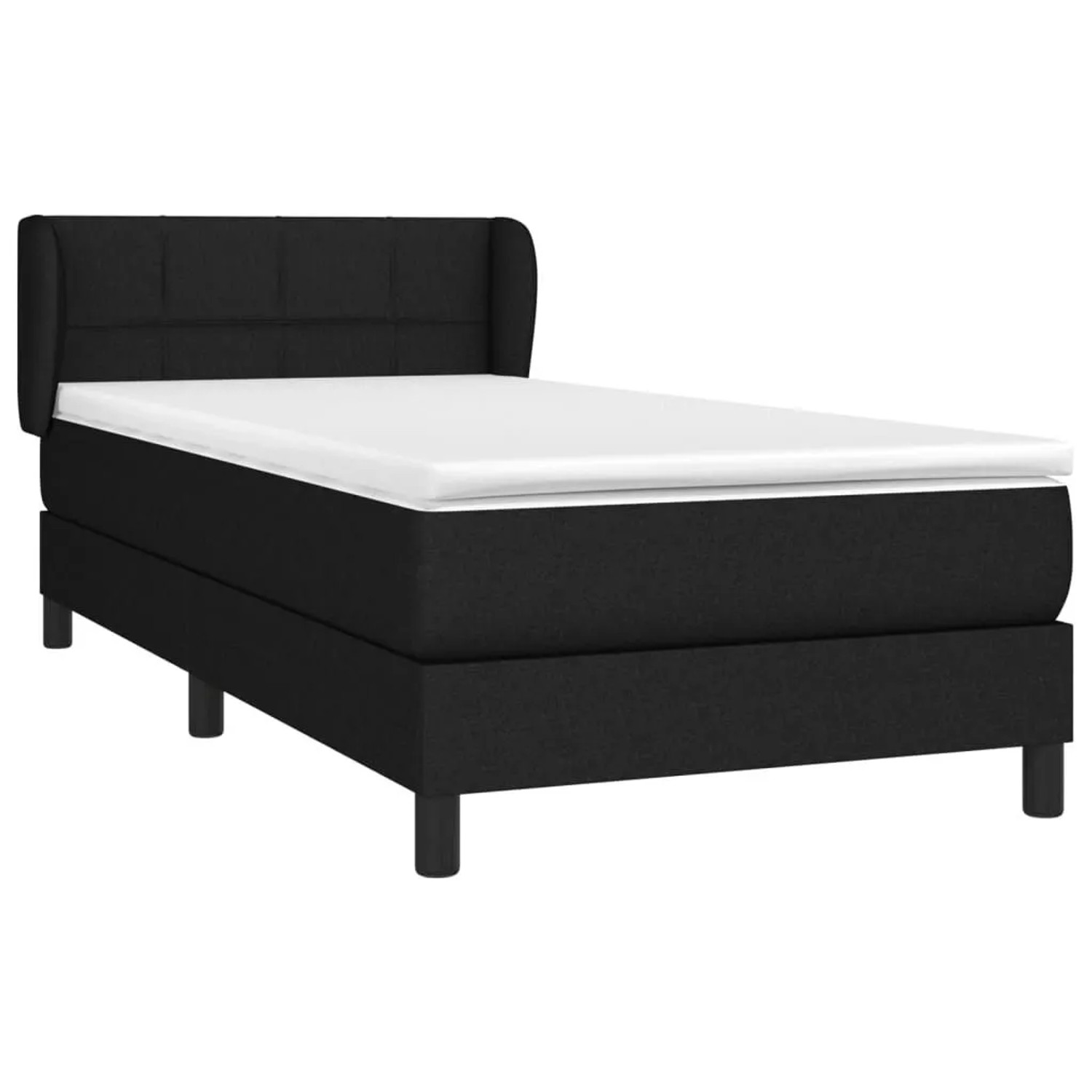 vidaXL Boxspringbett mit Matratze Schwarz 90x190 cm Stoff 3126207 günstig online kaufen