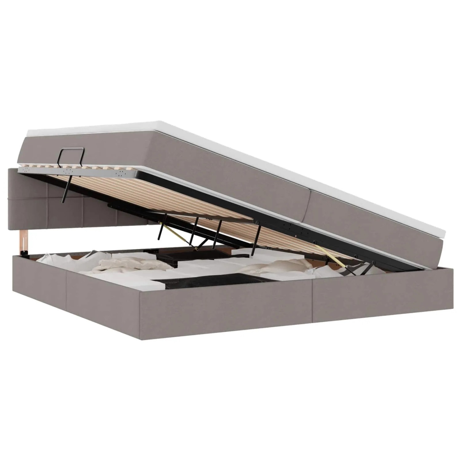 vidaXL Bett mit Stauraum und LED Taupe 200 x 200 cm Polyester 3371169 günstig online kaufen