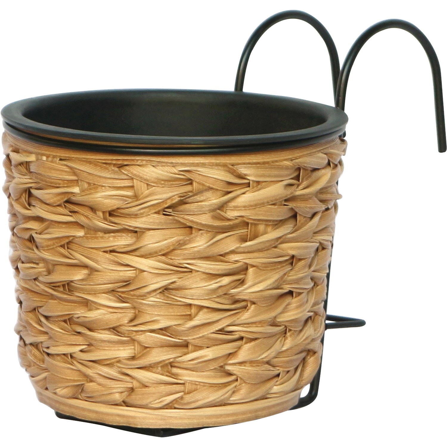 Balkontopf Polyrattan Natur Ø 19 cm x 22 cm