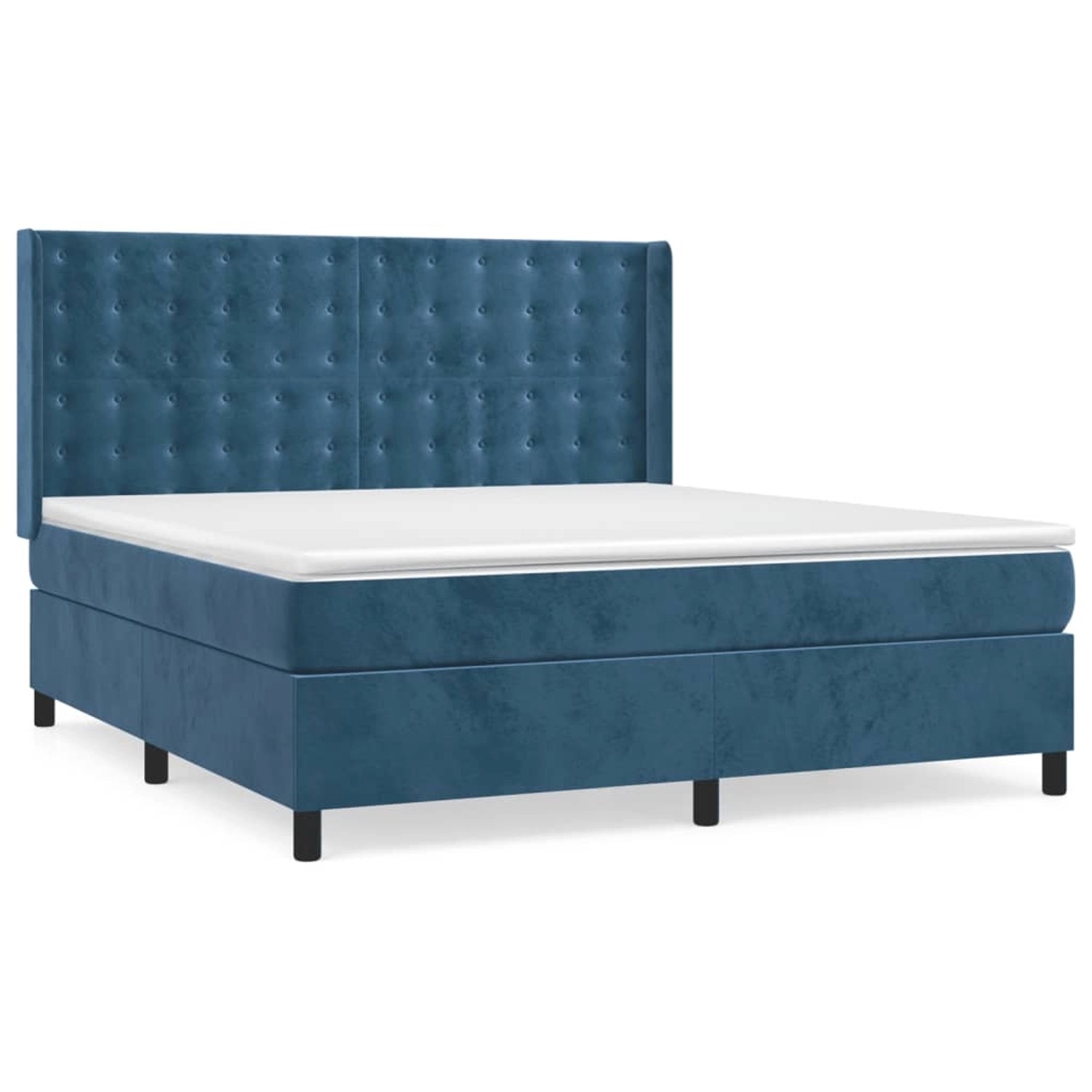 vidaXL Boxspringbett mit Matratze Dunkelblau 180x200 cm Samt 3132937 günstig online kaufen