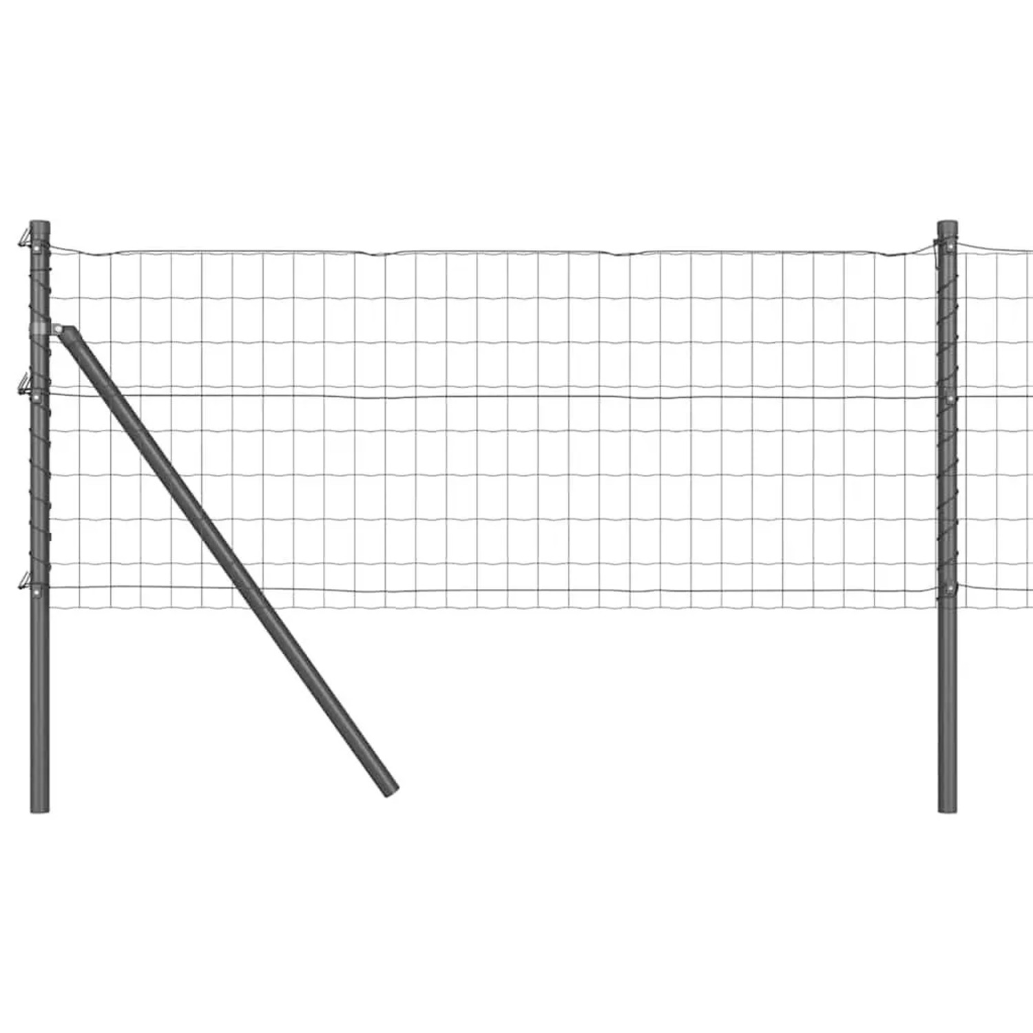 vidaXL Zaun mit Pfosten Grau 0,4 x 25 m Stahl und PVC 3350406 günstig online kaufen