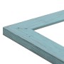 Blauer Bilderrahmen aus Massivholz im Landhausstil, 20x30 cm. Detailansicht der Ecke.