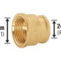 Gewinde-Reduziermuffe aus Messing, 24,1 mm (Rp 3/4) x 30,3 mm (Rp 1) für Gewindefittings.
