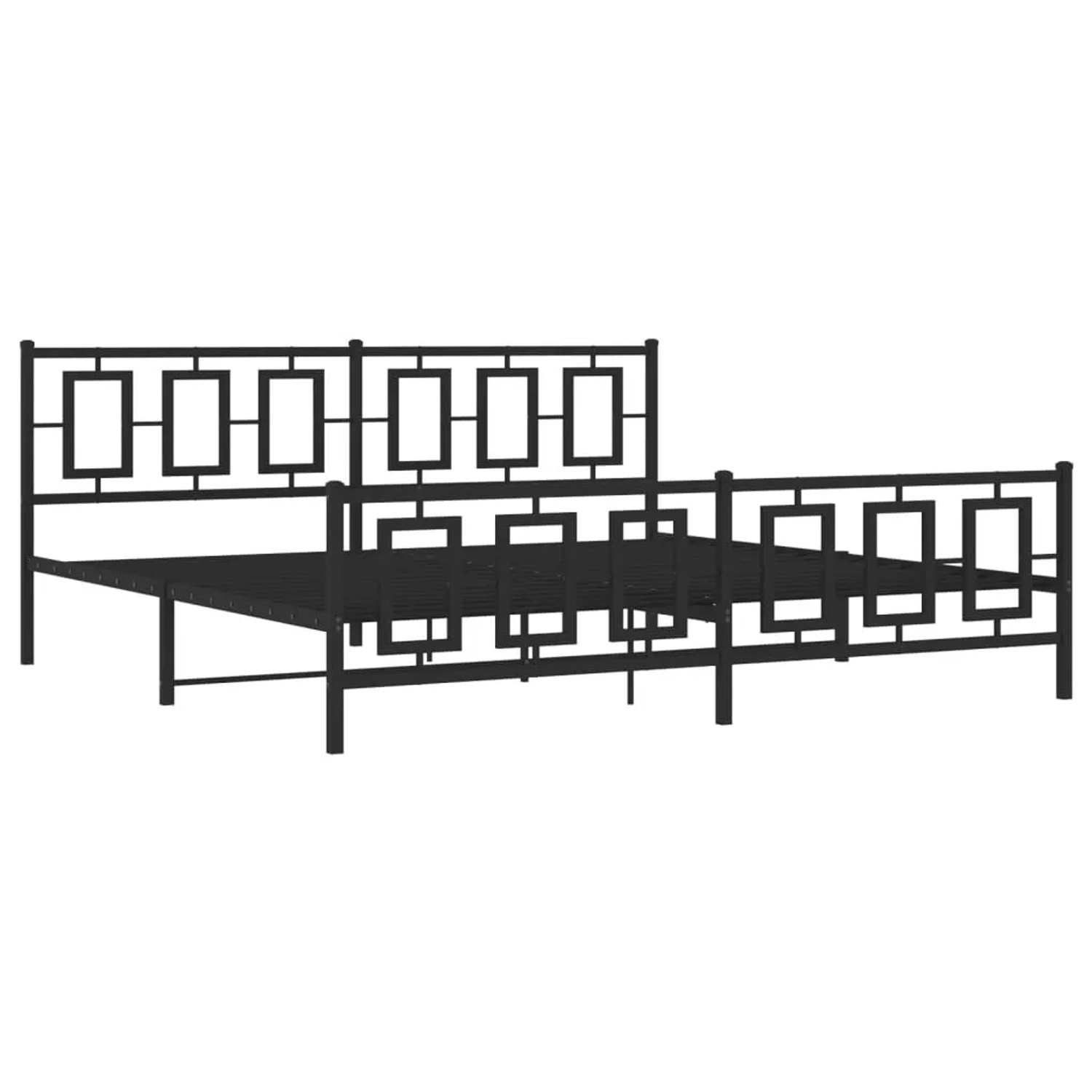 vidaXL Bettgestell mit Kopfteil und Fußteil Metall Schwarz 193x203 cm 37426 günstig online kaufen