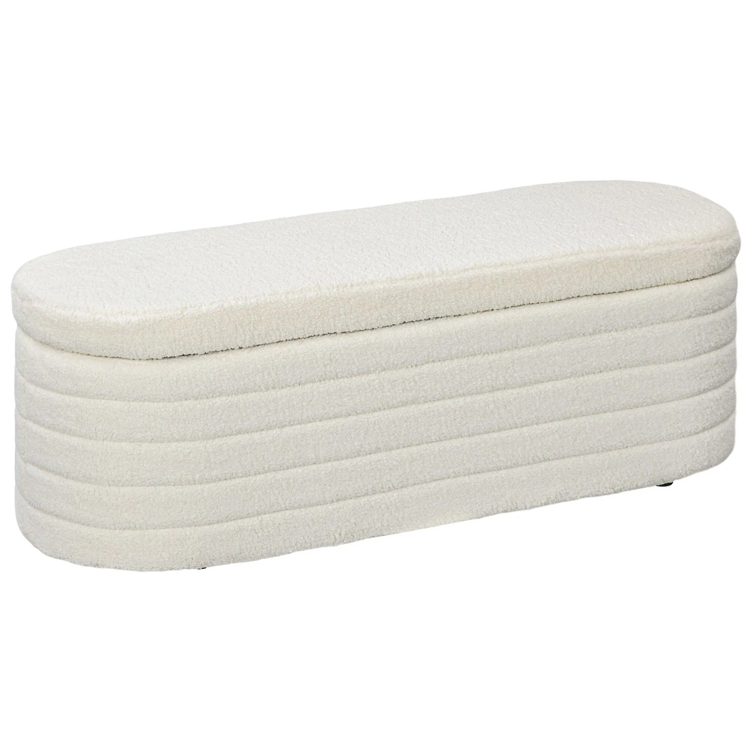 HOMCOM Sitzbank mit Stauraum Holzbeine 116 x 41 x 40,5 cm Cremeweiß