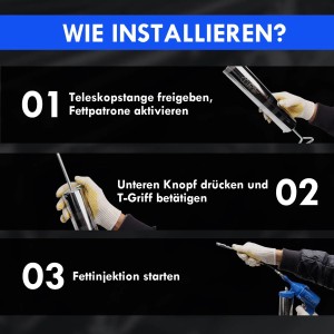 CCLIFE Druckluft Fettpresse Pneumatisch 6000 PSI 400cc für Schmierung LKW Traktor