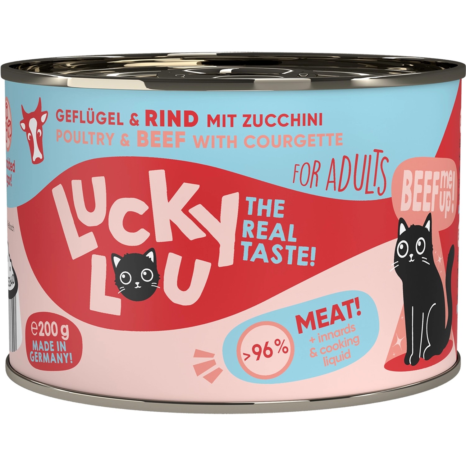 Lucky Lou Katzen-Nassfutter Lifestage Adult Geflügel & Rind 200 g