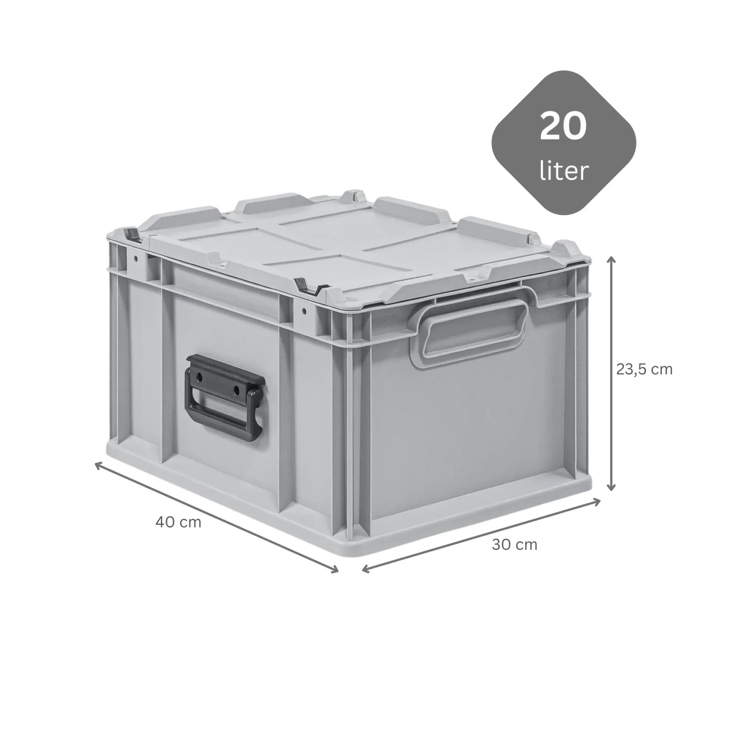 PROREGAL Spar Set 6 x Eurobox Nextgen Portable HxBxT 235 x 30 x 40 cm 20 Liter Eurobehälter Transportbox Transportbehälter Stapelbehälter_2