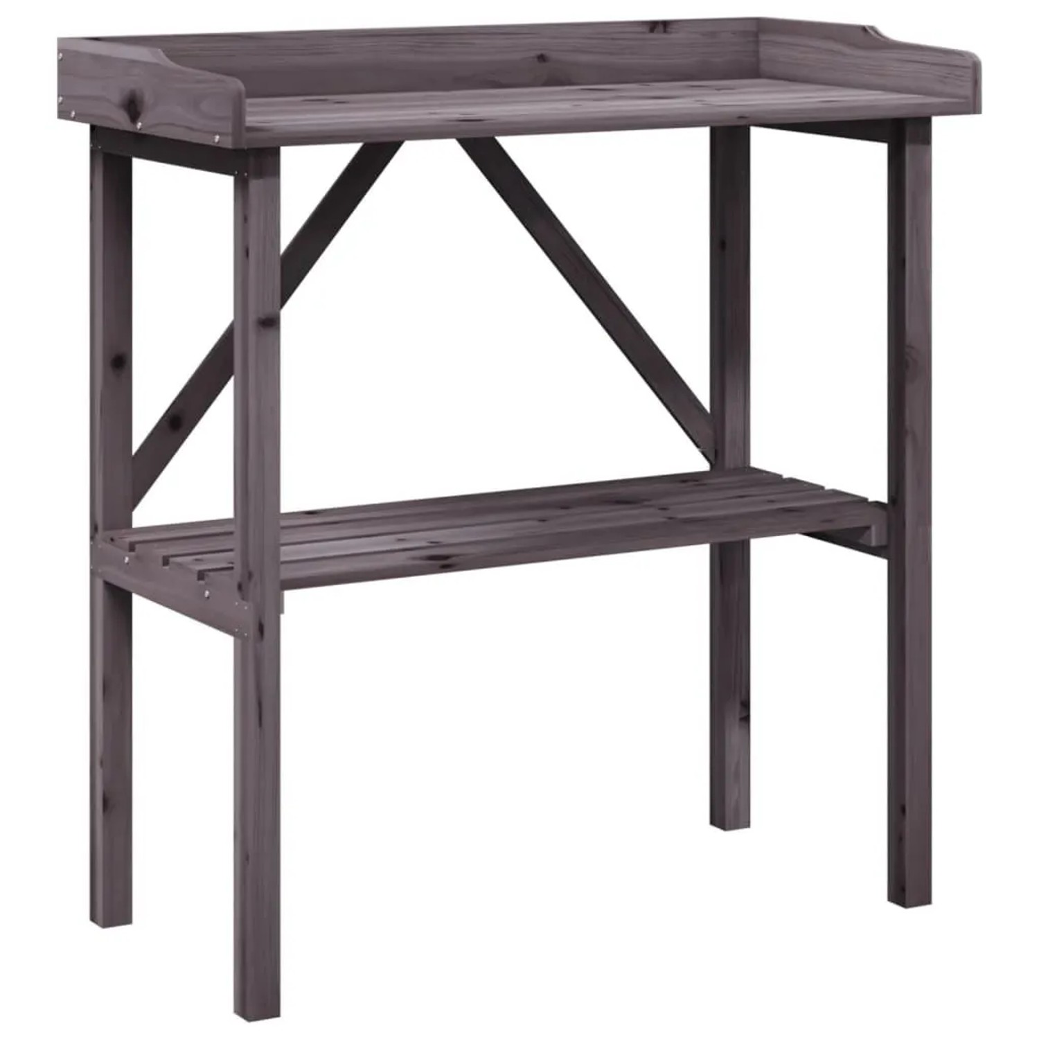 vidaXL Pflanztisch mit Ablage Grau 78x38x82,5 cm Massivholz Tanne 156351