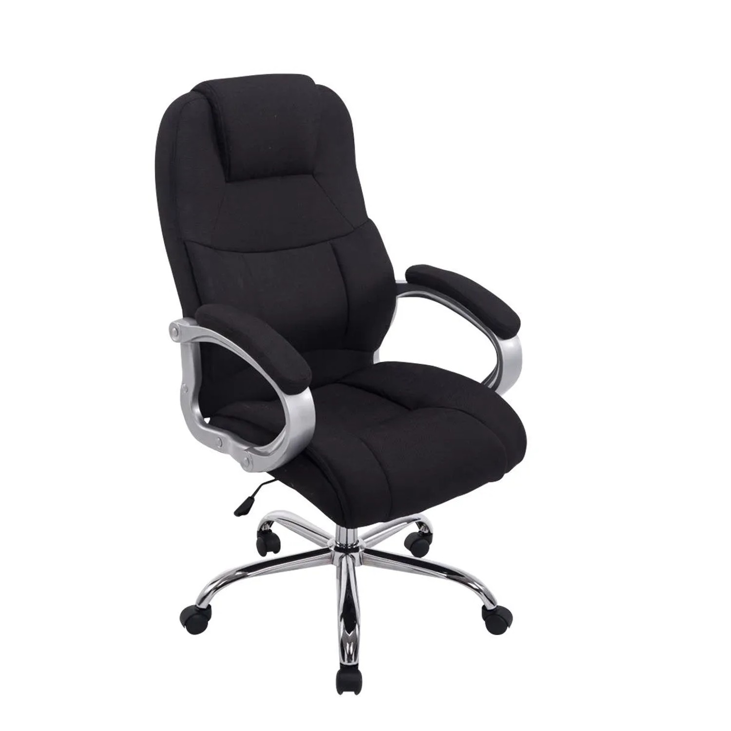 DELUKE Bürostuhl SYDNEY Stoff 113x66x70 Schwarz Stoff Metall In Chromoptik Gestell Ergonomische Bürostühle Homeoffice Stuhl