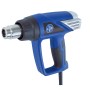 Blaue LUX Heißluftpistole HLP-2000 LCD mit silberner Düse und schwarzem Griff.