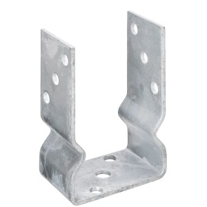 U-Pfostenträger zum Aufschrauben, 150x91x60 mm, feuerverzinkt für Holzkonstruktionen im Außenbereich.