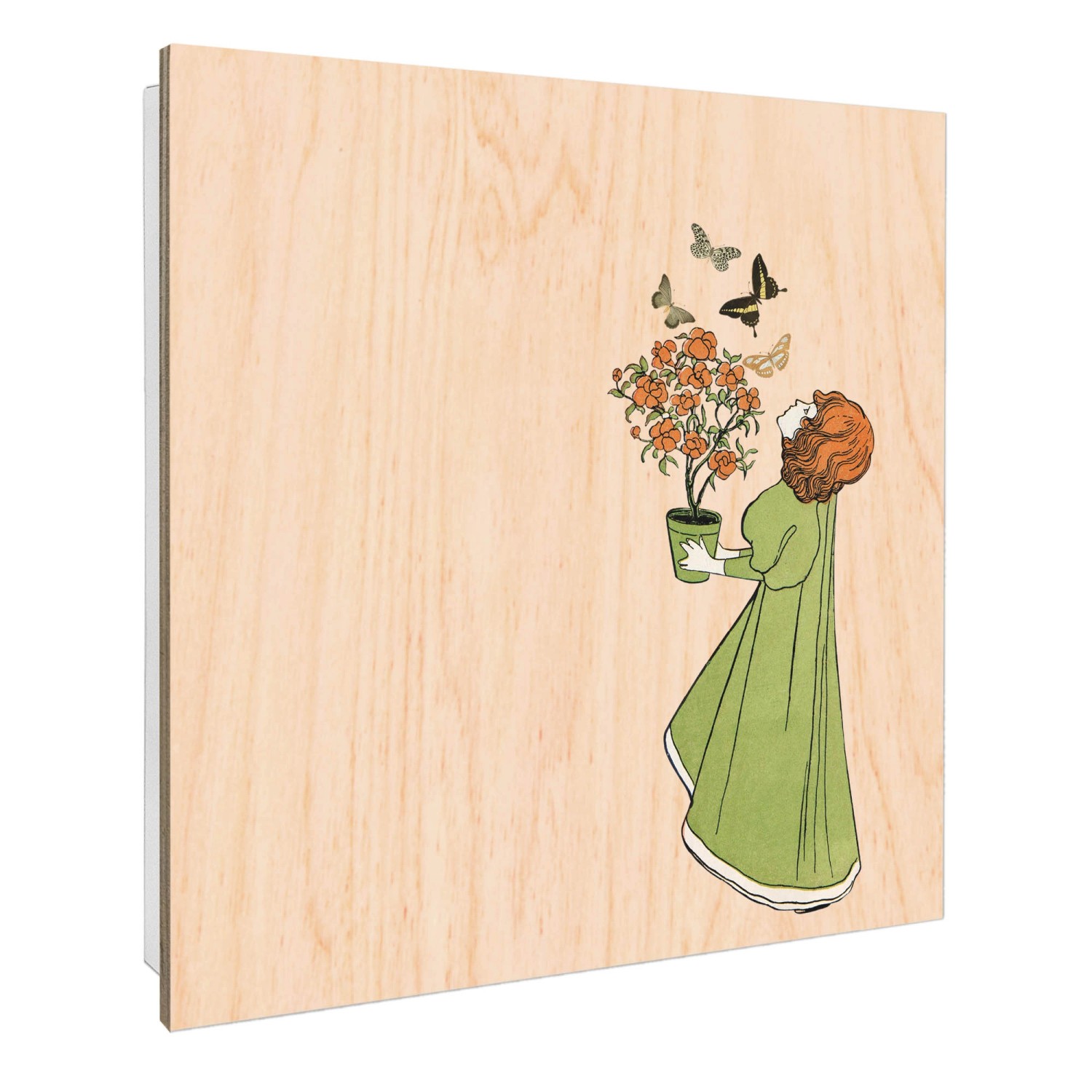 Banjado Schlüsselkasten mit Holzfront 30x30cm Weiß Scharnier Links 50 Haken günstig online kaufen