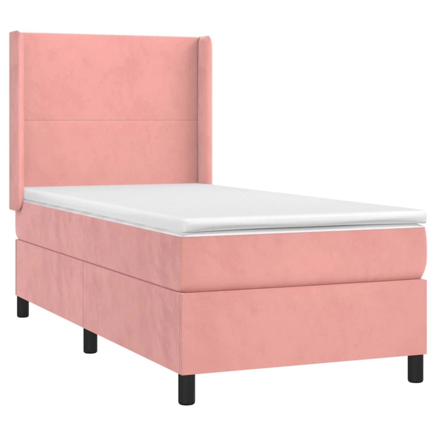 vidaXL Boxspringbett mit Matratze & LED Rosa 90x190 cm Samt 3139420 günstig online kaufen