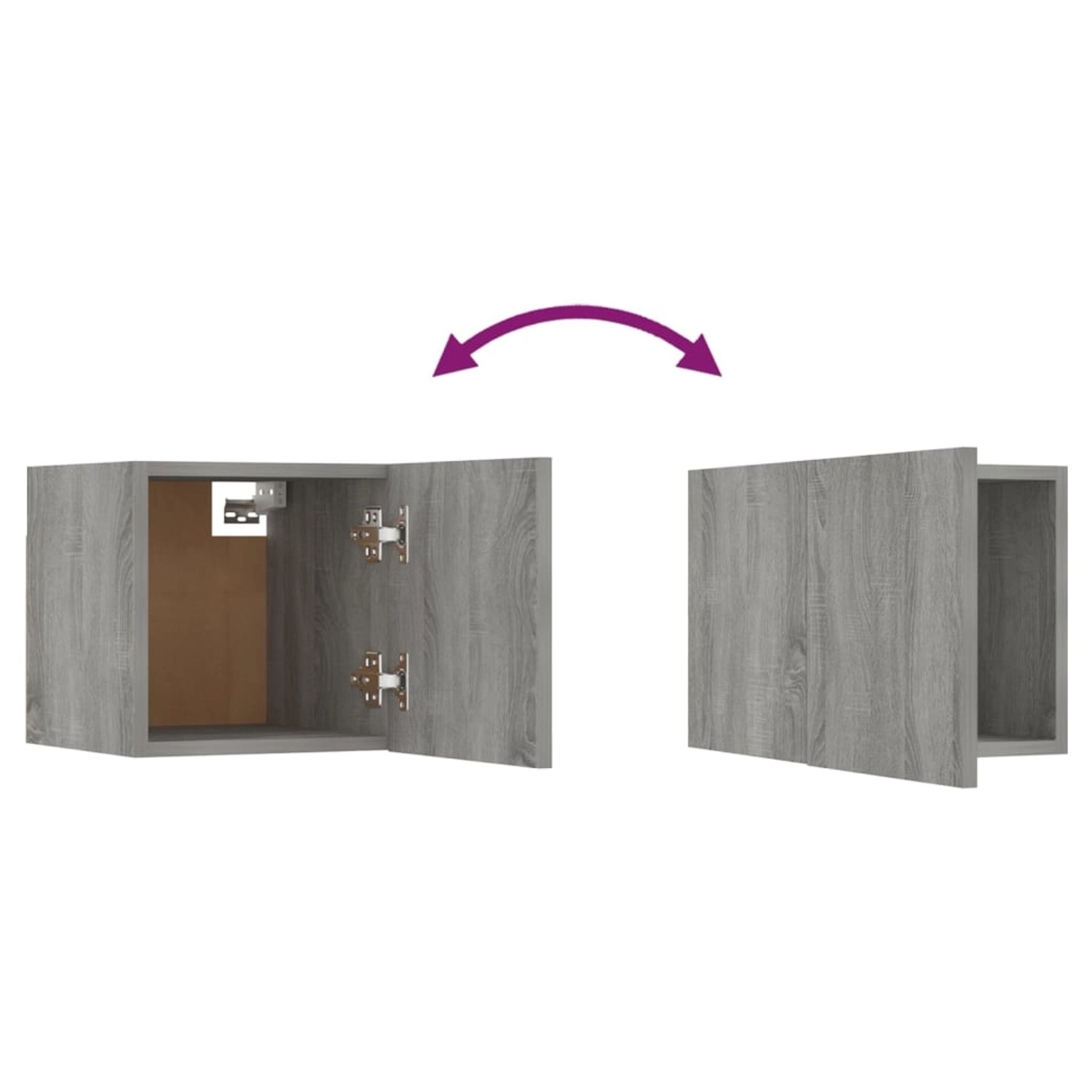 VidaXL TV-Wandschrank-Set Grau Sonoma Holzwerkstoff