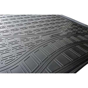 Schwarze Gummi Kofferraumwanne für Skoda Kodiaq 7-Sitzer, 3. Sitzreihe flach, Autozubehör.