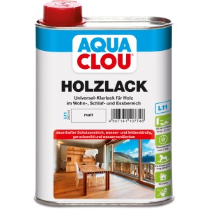 Aqua Clou Holzlack Transparent matt, 250ml Dose. Klarlack für Holz im Innenbereich.
