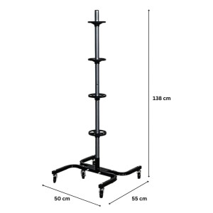 PROREGAL Fahrbarer Felgenbaum CARRERO XL Für 4 Autoreifen Bis 295 mm HxBxT 118 x 85 x 58 cm Schwarz Reifenständer