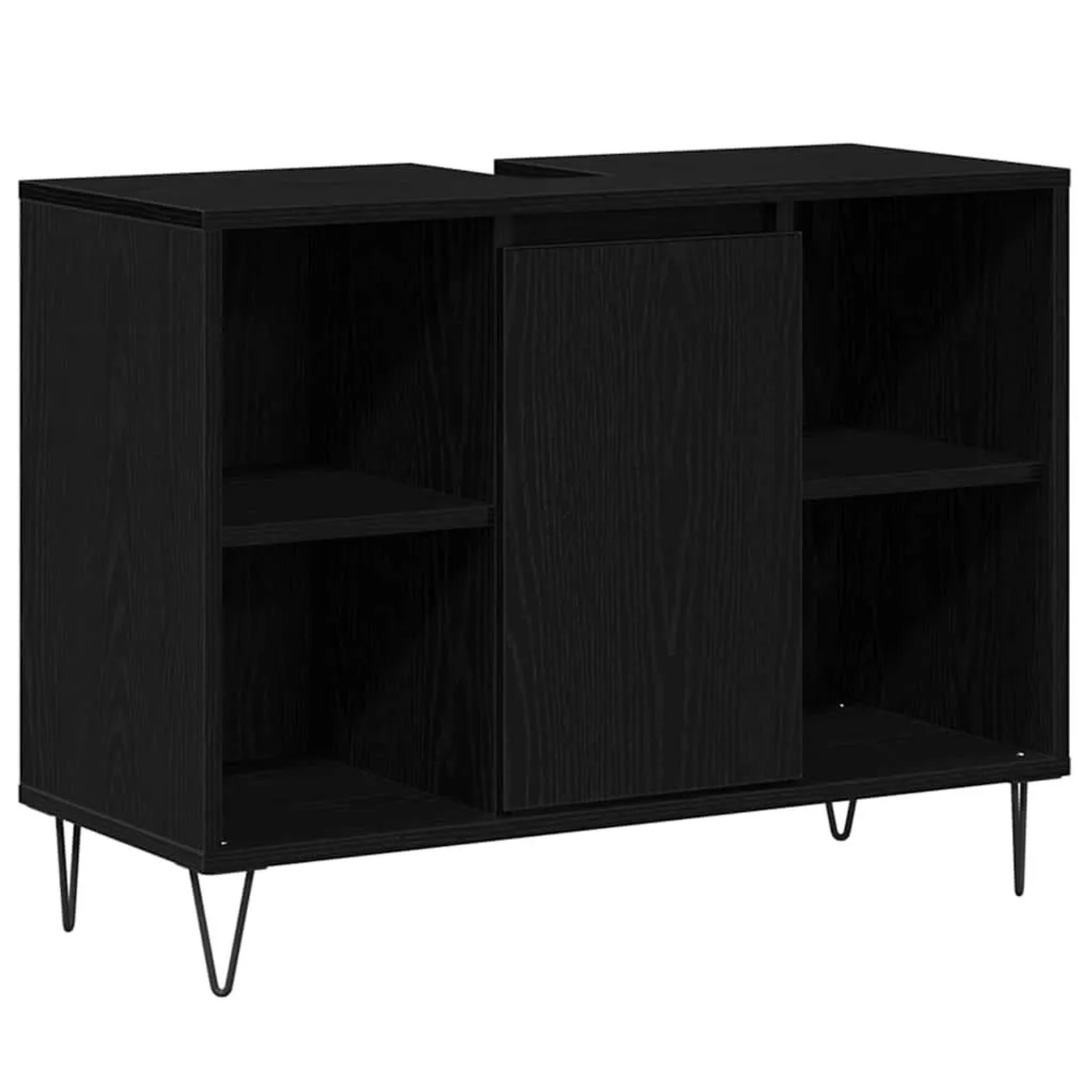 vidaXL Badezimmerschrank mit Tür Schwarz 80 x 33 x 60 cm Holzwerkstoff 8738 günstig online kaufen