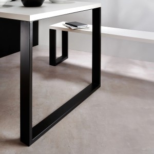 Hettich Tischgestell U, 710x900 mm, Stahl, Schwarz Matt. Modernes Möbelbein für Esstisch oder Schreibtisch.