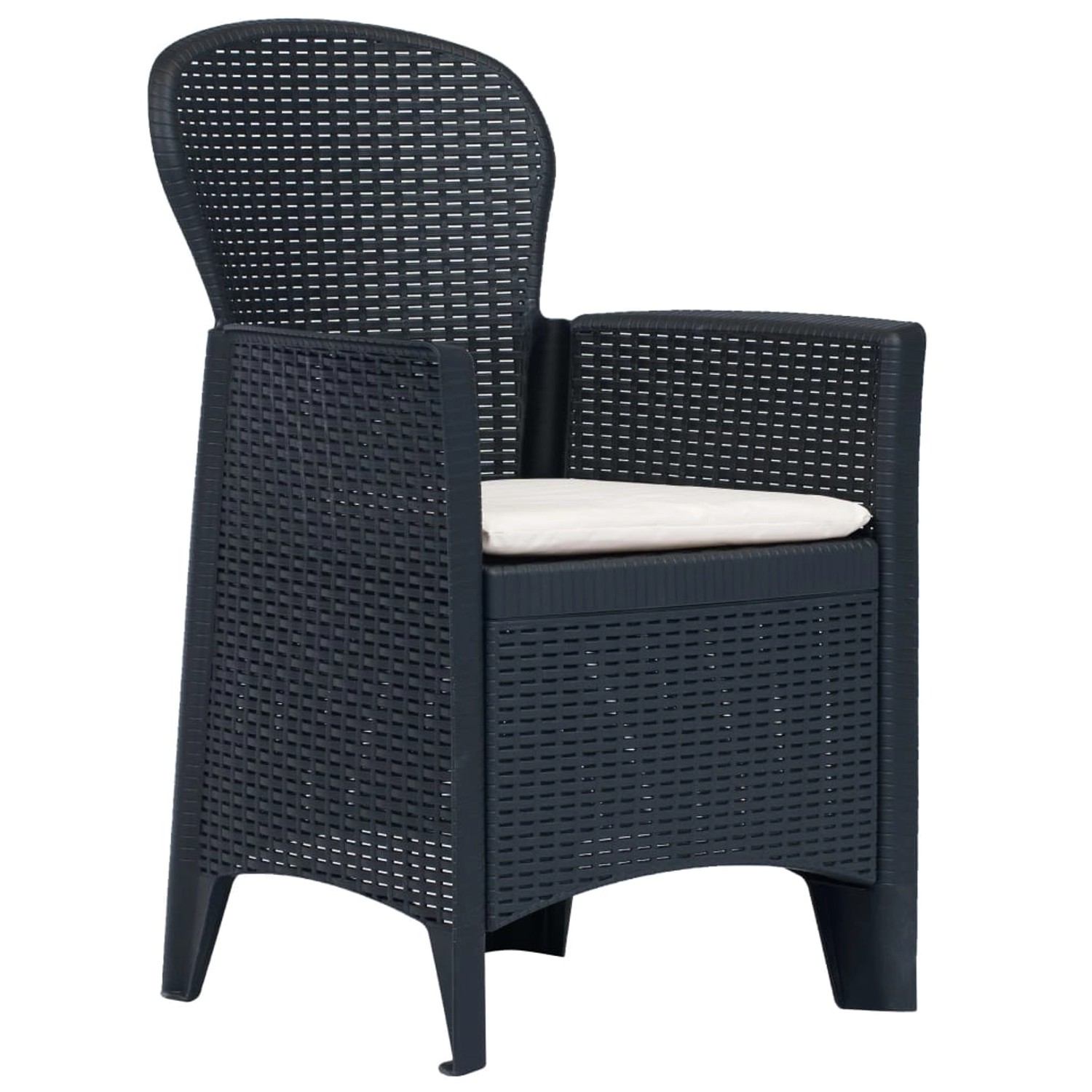 vidaXL 3-tlg Bistro-Set Kunststoff Anthrazit Rattan-Optik