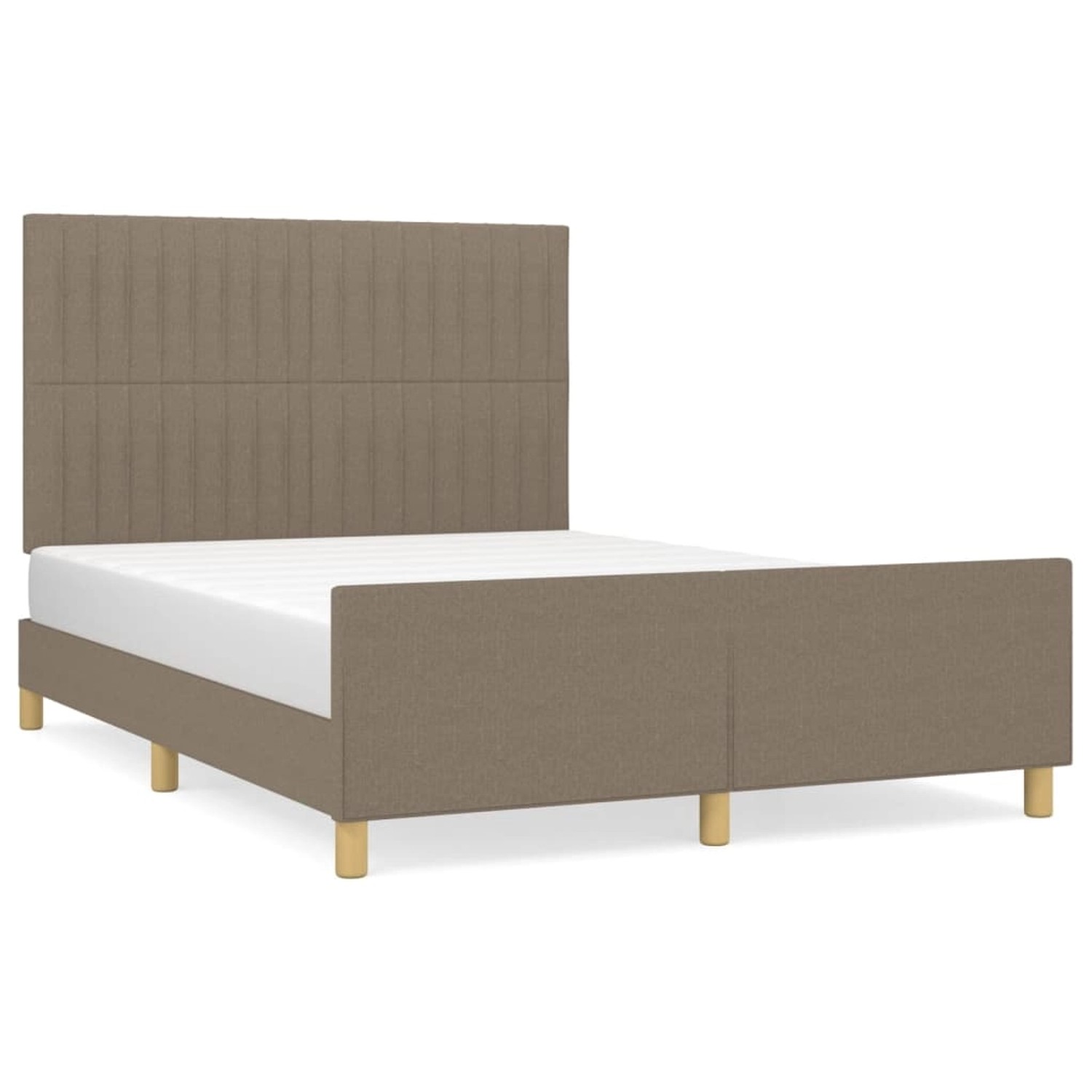 vidaXL Bettgestell mit Kopfteil Taupe 140x190 cm Stoff Modell 71368113 günstig online kaufen