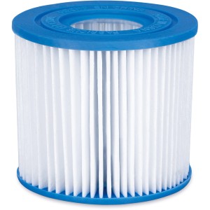Filterkartusche Typ D für Summer Waves Pool-Pumpe, weiß mit blauem Rand.
