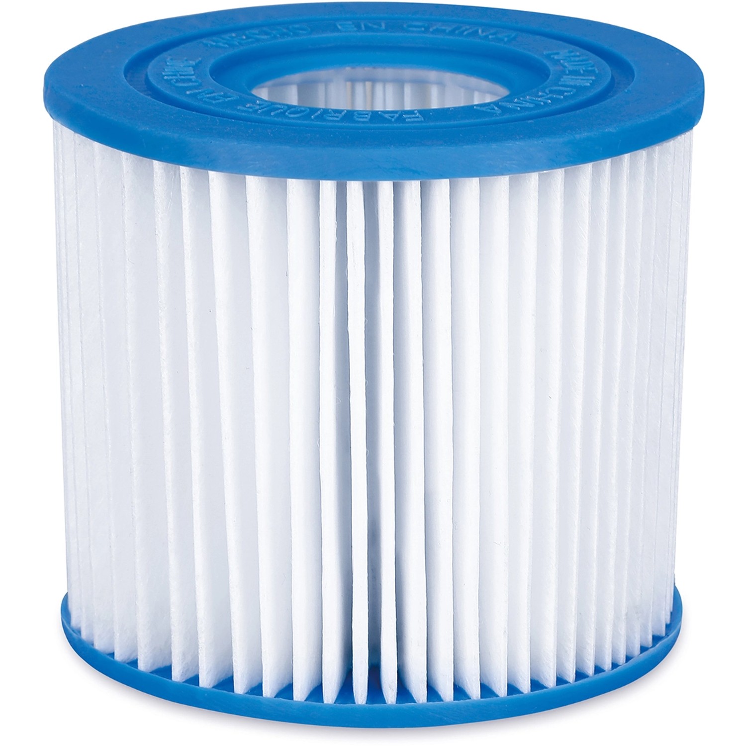 Filterkartusche Typ D für Summer Waves Pool-Pumpe, weiß mit blauem Rand.