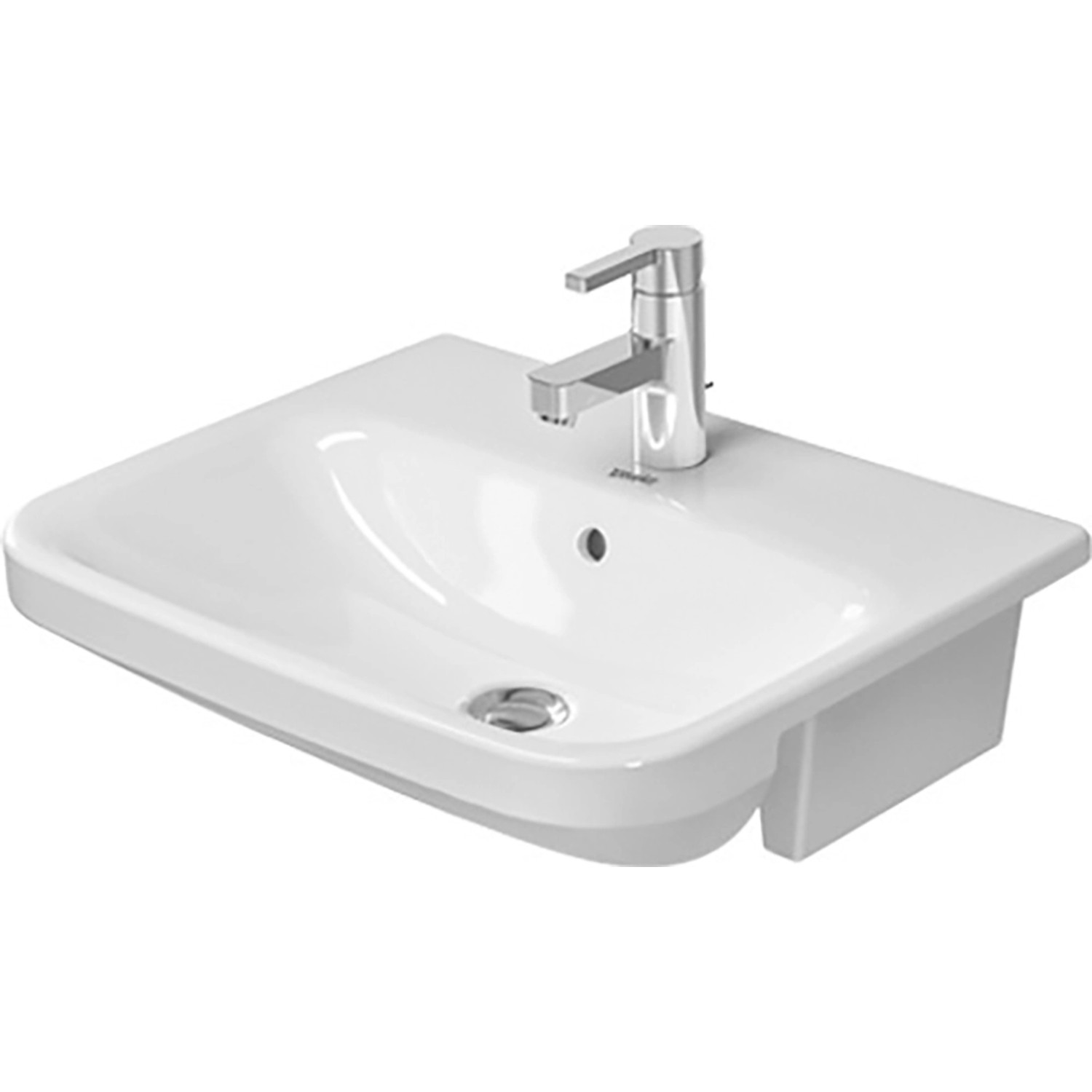 Duravit Einbauwaschbecken DuraStyle 55 cm Weiß WG Halb-EB-Waschtisch + HLB