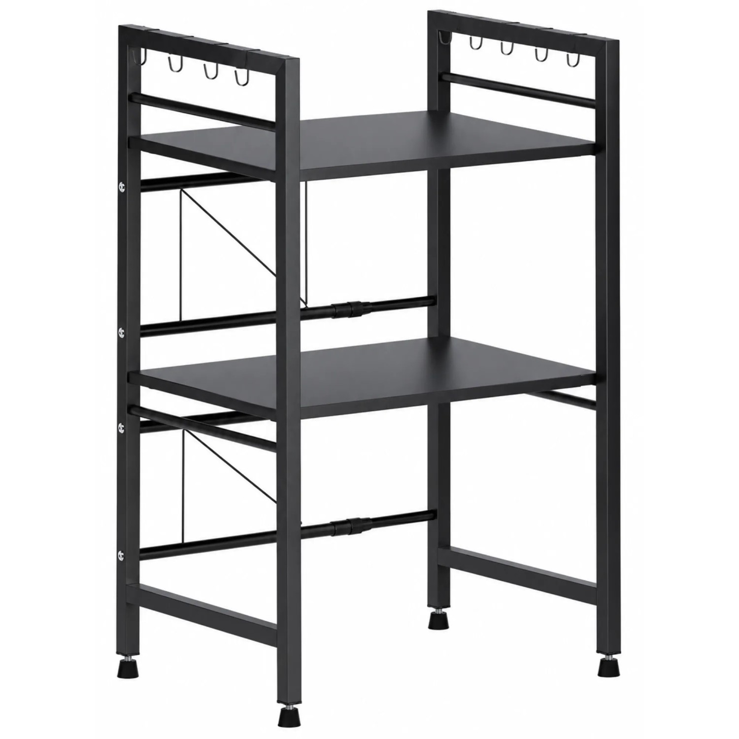 DELUKE Mikrowellenregal ASTRID 3-Stufig 40,5x36x78cm Metall Schwarz Küchenregal Küchenorganizer
