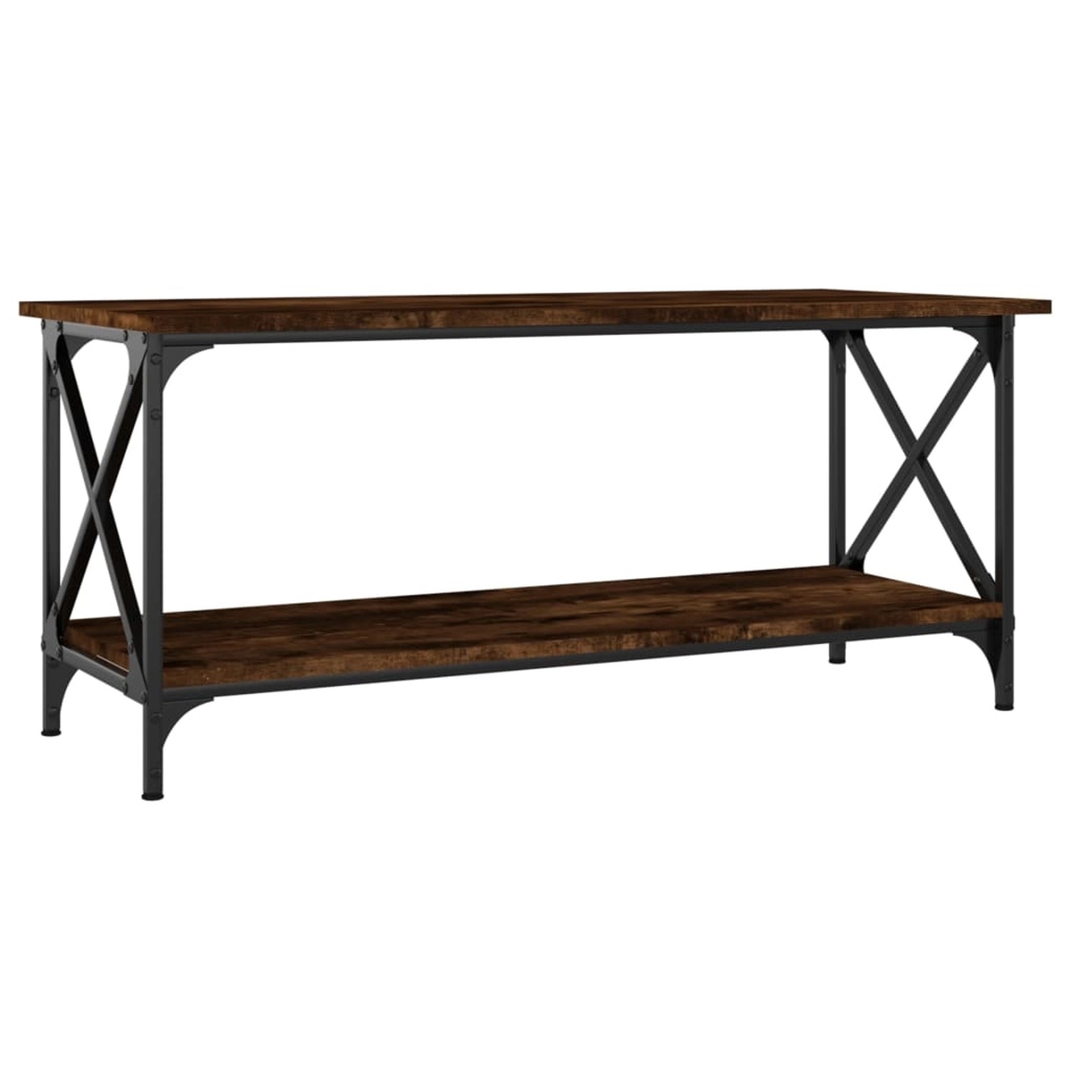 vidaXL Couchtisch Räuchereiche 100x45x45 cm Holzwerkstoff und Eisen