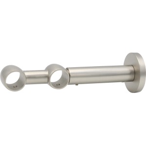 Mydeco Gardinenstange Halterung Noble, Edelstahl-Optik, ausziehbar für 2 cm Stangen.