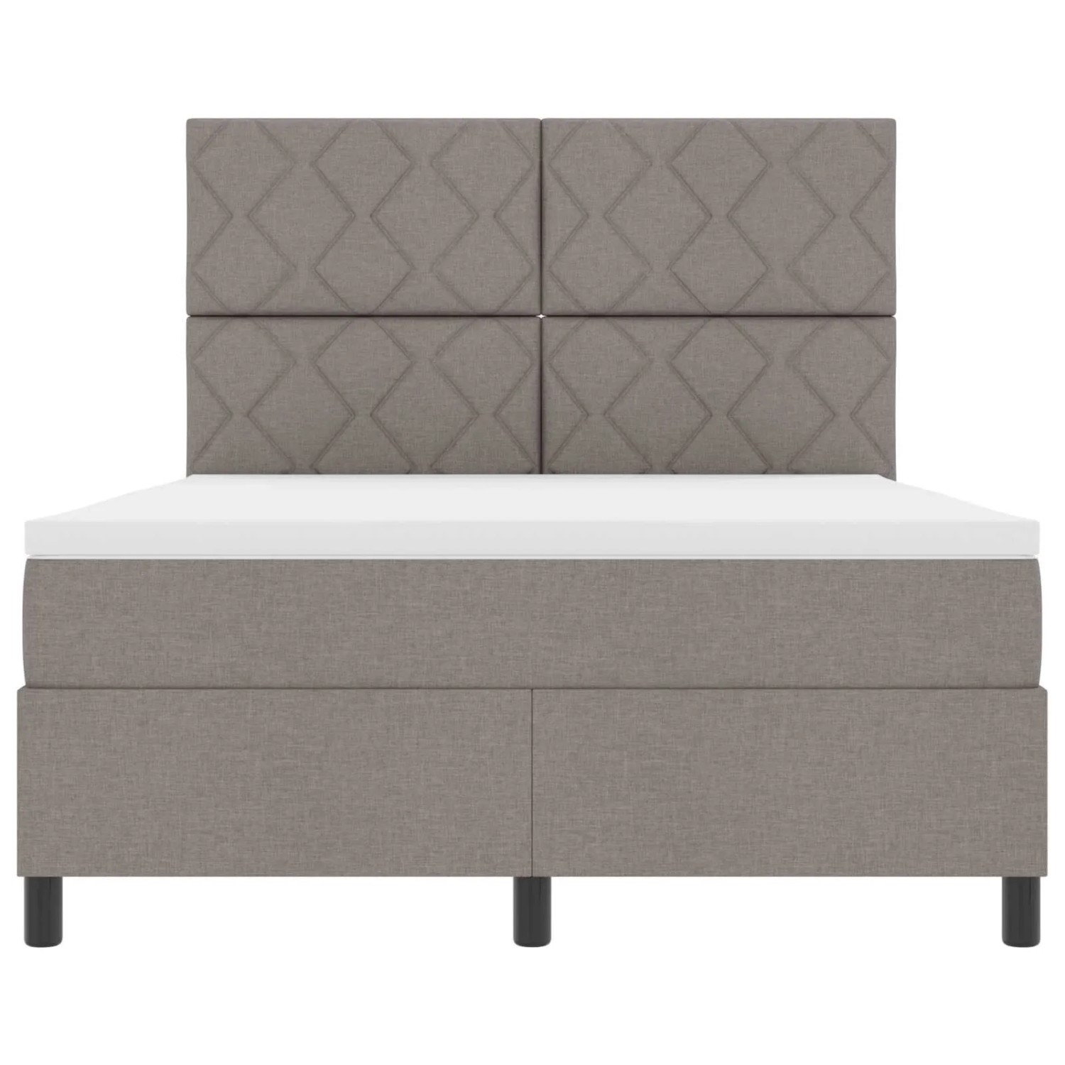vidaXL Boxspringbett mit Matratze mit LED Taupe 160 x 200 cm Stoff 3342960