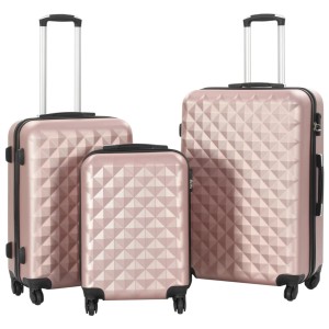 vidaXL Hartschalen-Trolley-Set 3 Stk Roségold ABS 91888