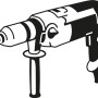 Schwarz-weiße Illustration eines Bosch Expert Flachfräsbohrers für Holz.