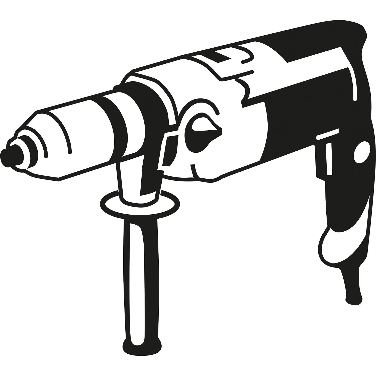 Schwarz-weiße Illustration eines Bosch Expert Flachfräsbohrers für Holz.