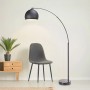 Schwarze Bogenlampe (170cm) mit Marmorsockel von Teamson Home als Deckenfluter.
