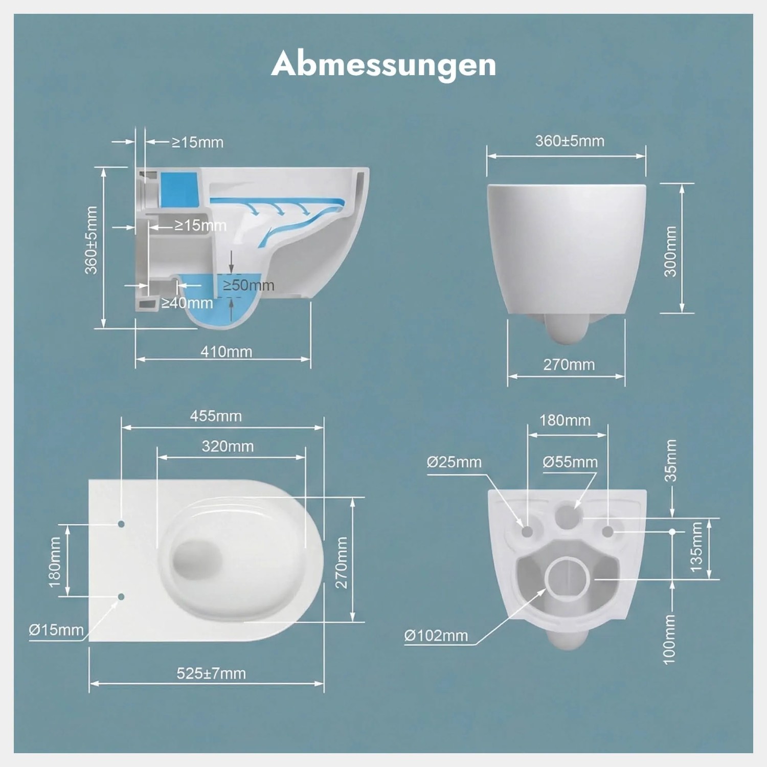 Stilform Spülrandloses Dusch-WC SOHO 4.0 mit Abnehmbarem Softclose Sitz Taharet_10