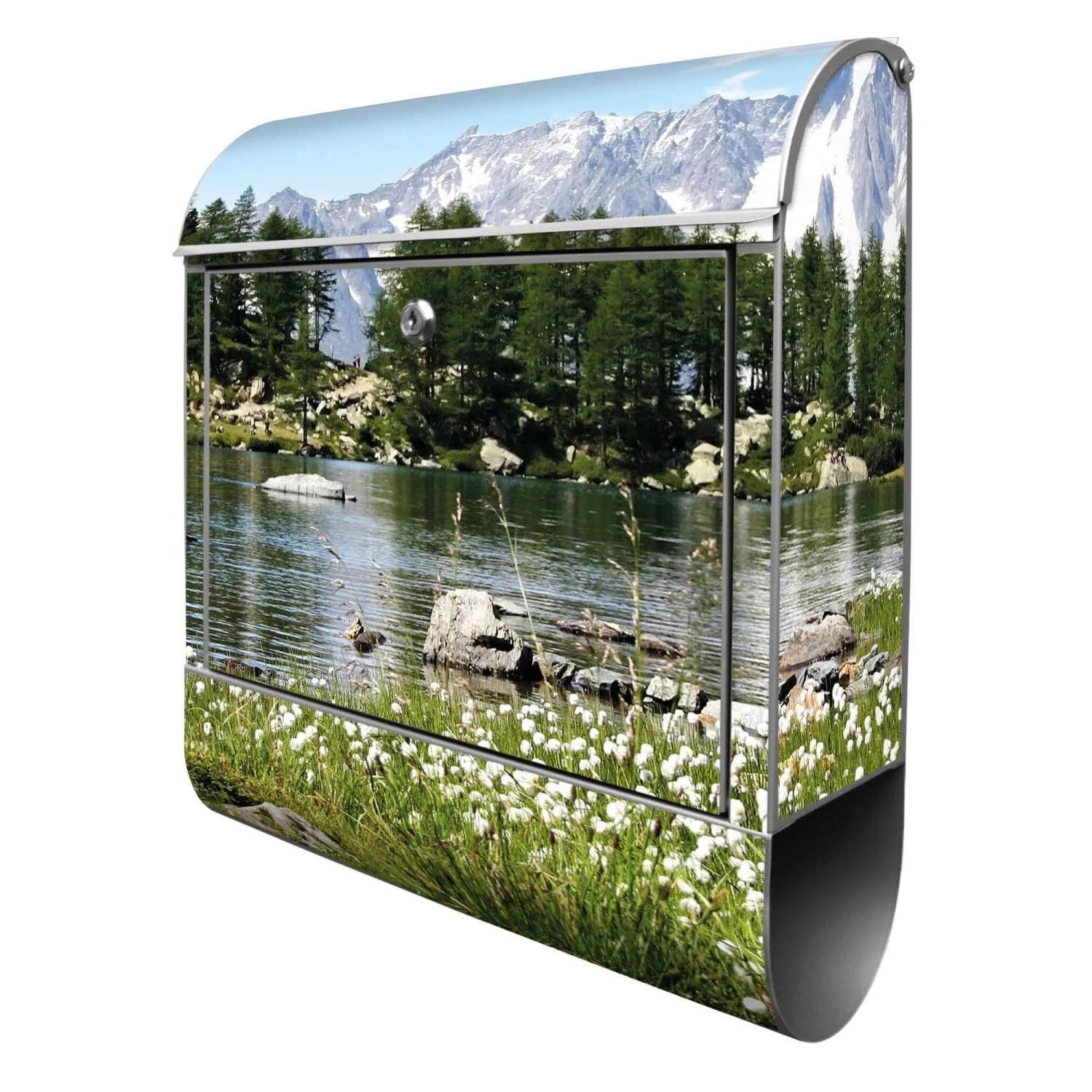 Banjado Design Briefkasten Silber Pulverbeschichtet 39x47x14cm 2 Schlüssel günstig online kaufen