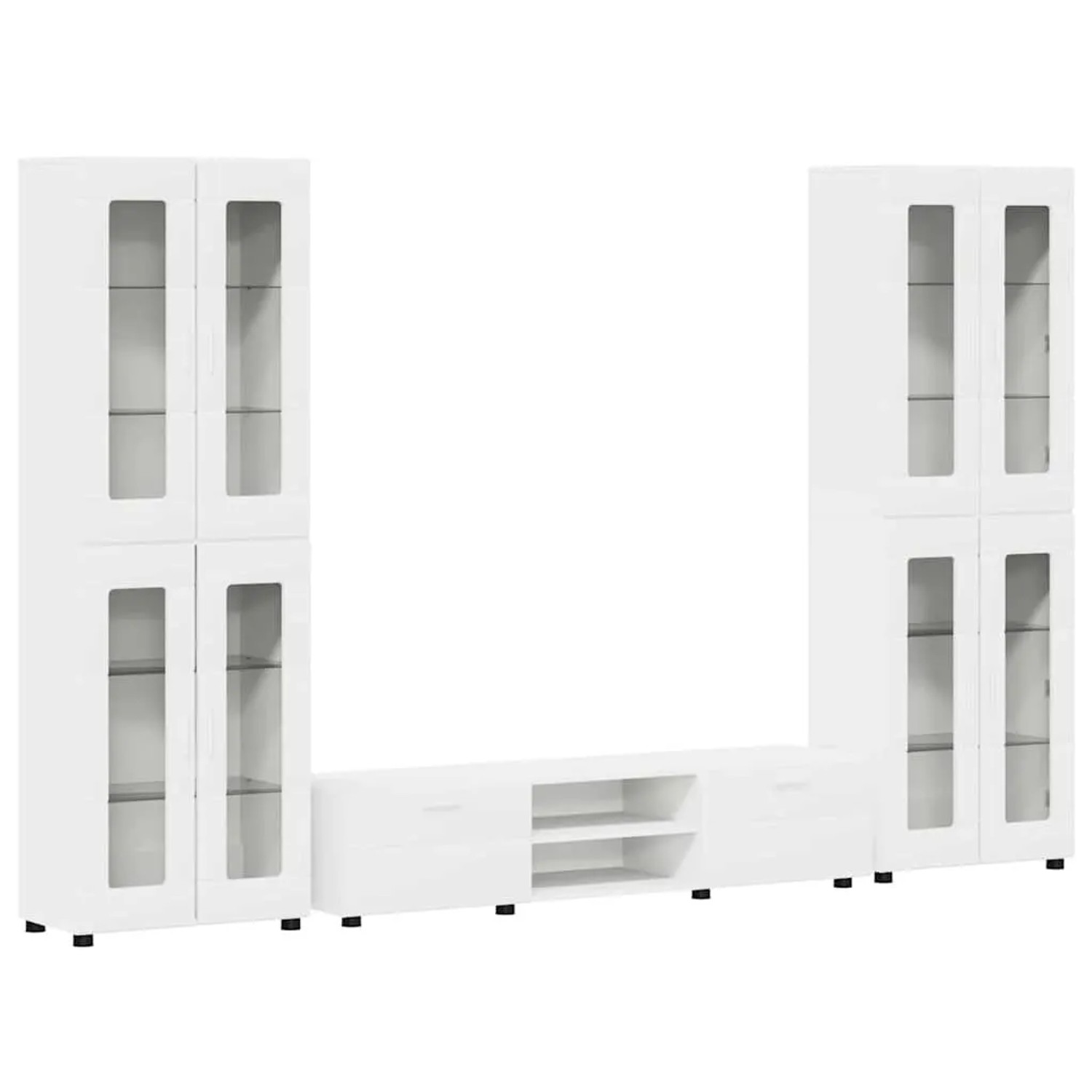 vidaXL TV-Schrankset mit Schubladen mit Regal Weiß Holzwerkstoff 3397984 günstig online kaufen