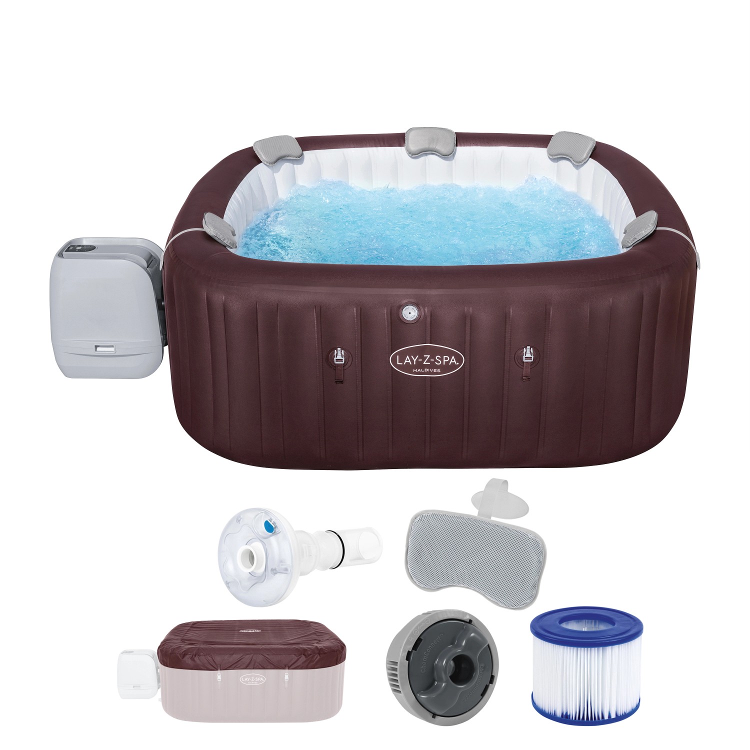 Bestway Whirlpool Maldives HydroJet Pro App 7 Personen 201 cm x 201 cm x 80 günstig online kaufen