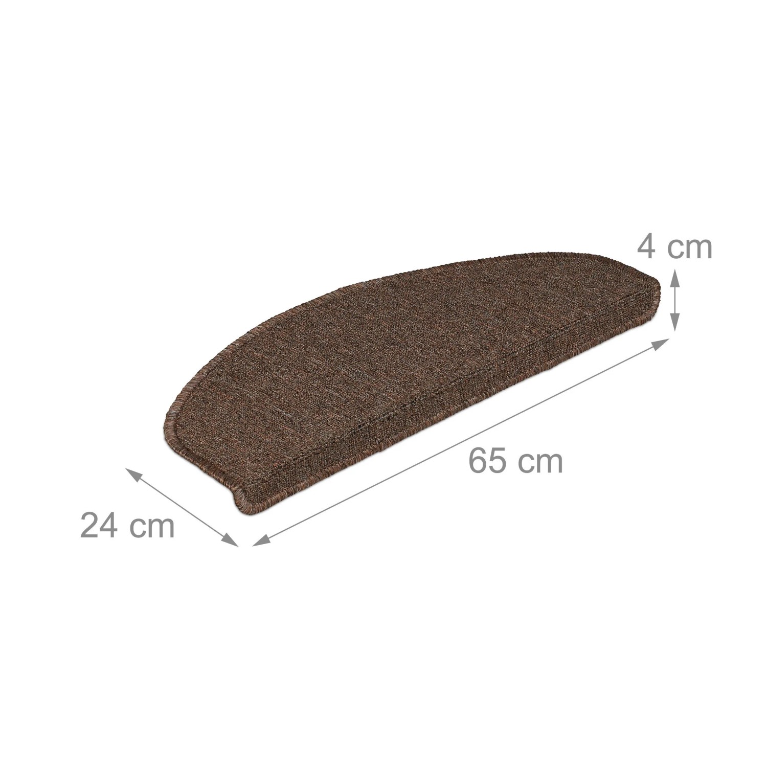 Relaxdays Treppenmatten 15er Set Kunststoff Dunkelbraun Selbstklebend Rutschhemmend 4 cm x 65 cm x 24 cm_4