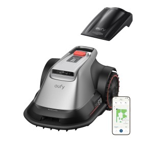 Eufy Mähroboter E18 für bis zu 1200 m² Rasenfläche mit abnehmbarer Abdeckung und Smartphone-App.