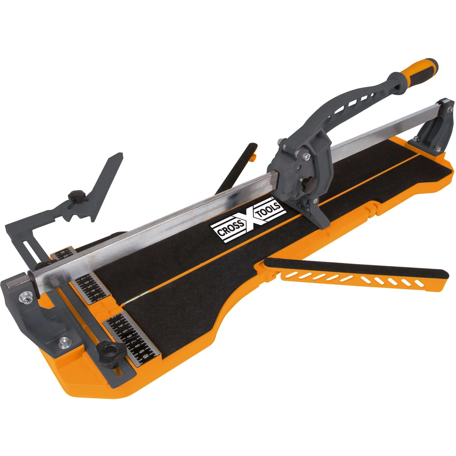 Cross Tools Manueller Fliesenschneider CUT 730 mit Wolframcarbid-Schneidrad und Auflageerweiterungen.