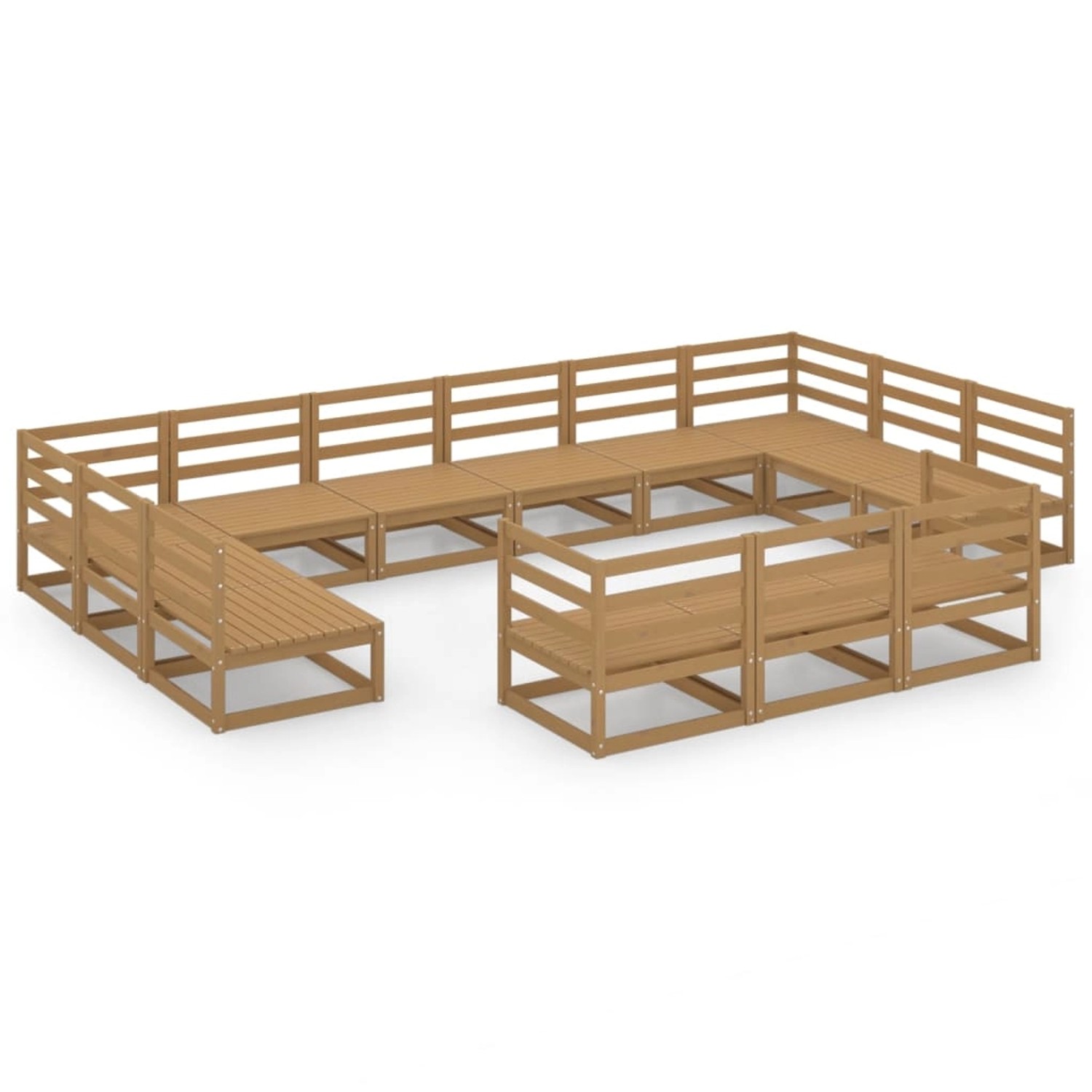 vidaXL 13-tlg Garten-Lounge-Set Massivholz Kiefer Modell 23 günstig online kaufen