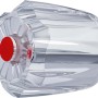 Transparenter Acryl Ersatzgriff (13 mm) für Armaturen, mit roter Markierung für Warmwasser.
