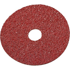 LUX Fiberscheibe, Ø 115 mm, Körnung 24, für Winkelschleifer. Zum Entrosten und Glätten von Metall.