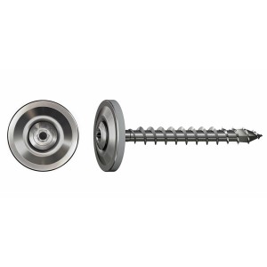 Spax Spenglerschraube A2, 4,5x45mm, mit Linsensenkkopf und Dichtscheibe, geeignet für Außen- und Dachanwendungen.