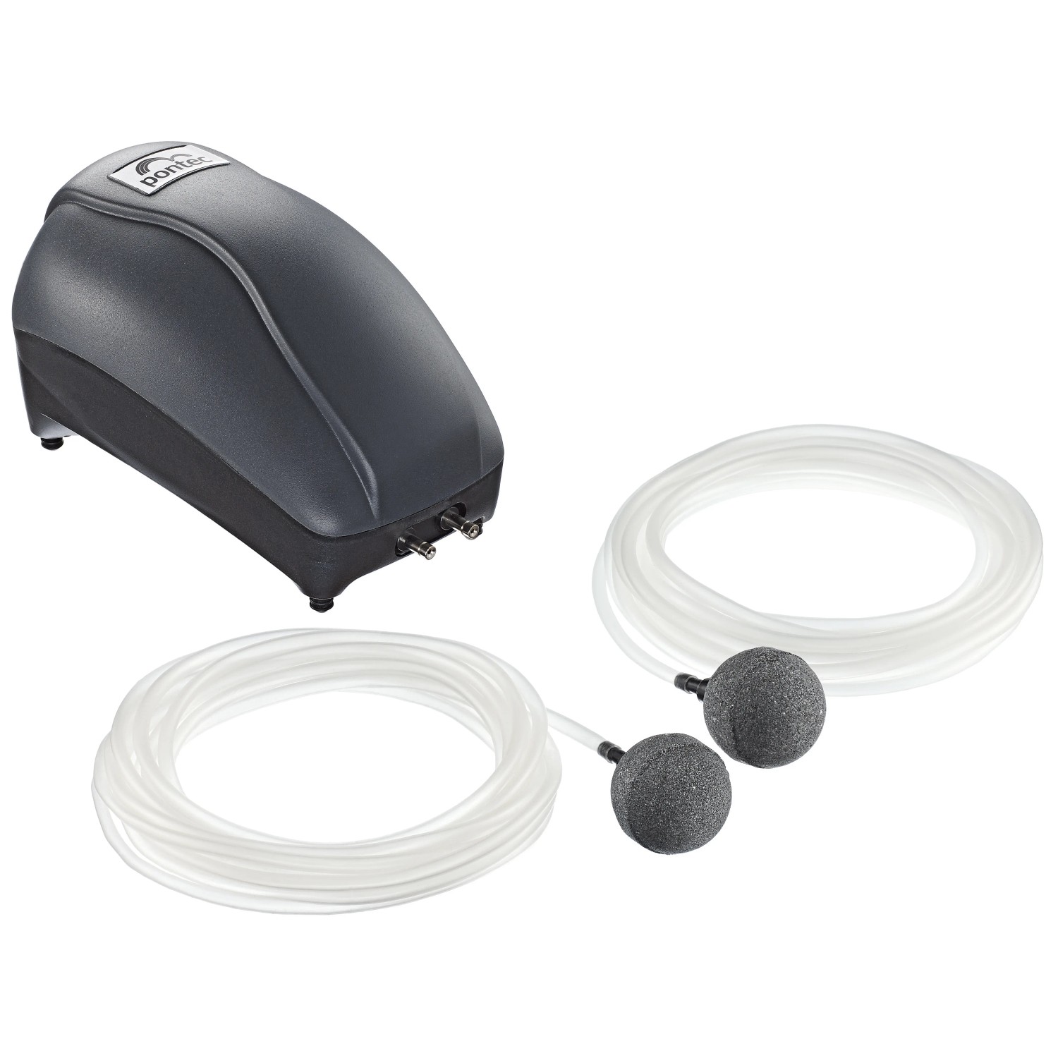 Pontec PondoAir 450 Teichbelüfter-Set mit Pumpe, Schläuchen und Ausströmersteinen.